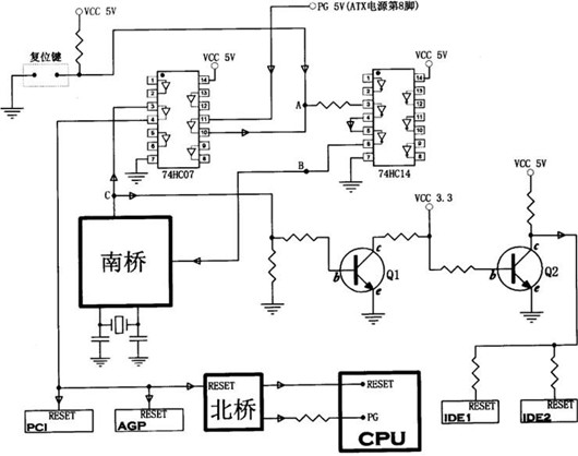 主板復位電路,原理